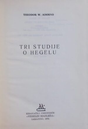 Adorno-Tri studije o Hegelu