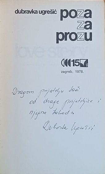 Ugrešić: Poza za prozu (1)