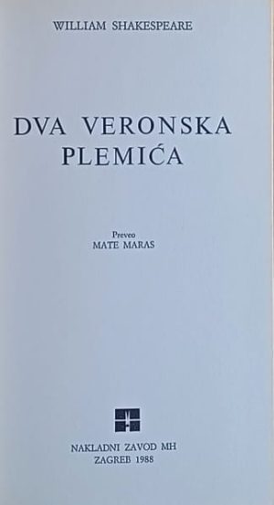 Shakespeare: Dva veronska plemića